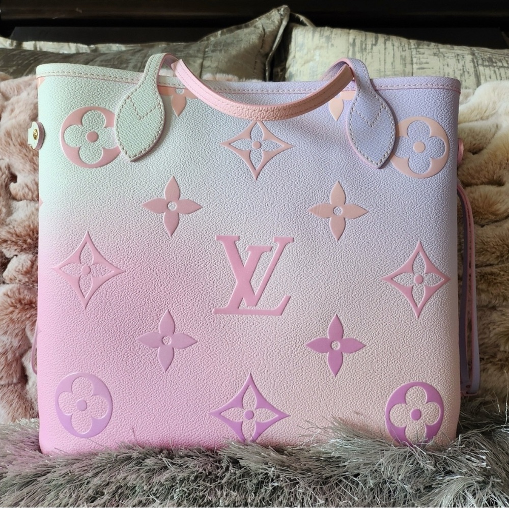 SOLD Louis Vuitton Sunrise Pastel Spring in the City Giant Monogram Neverfull MM